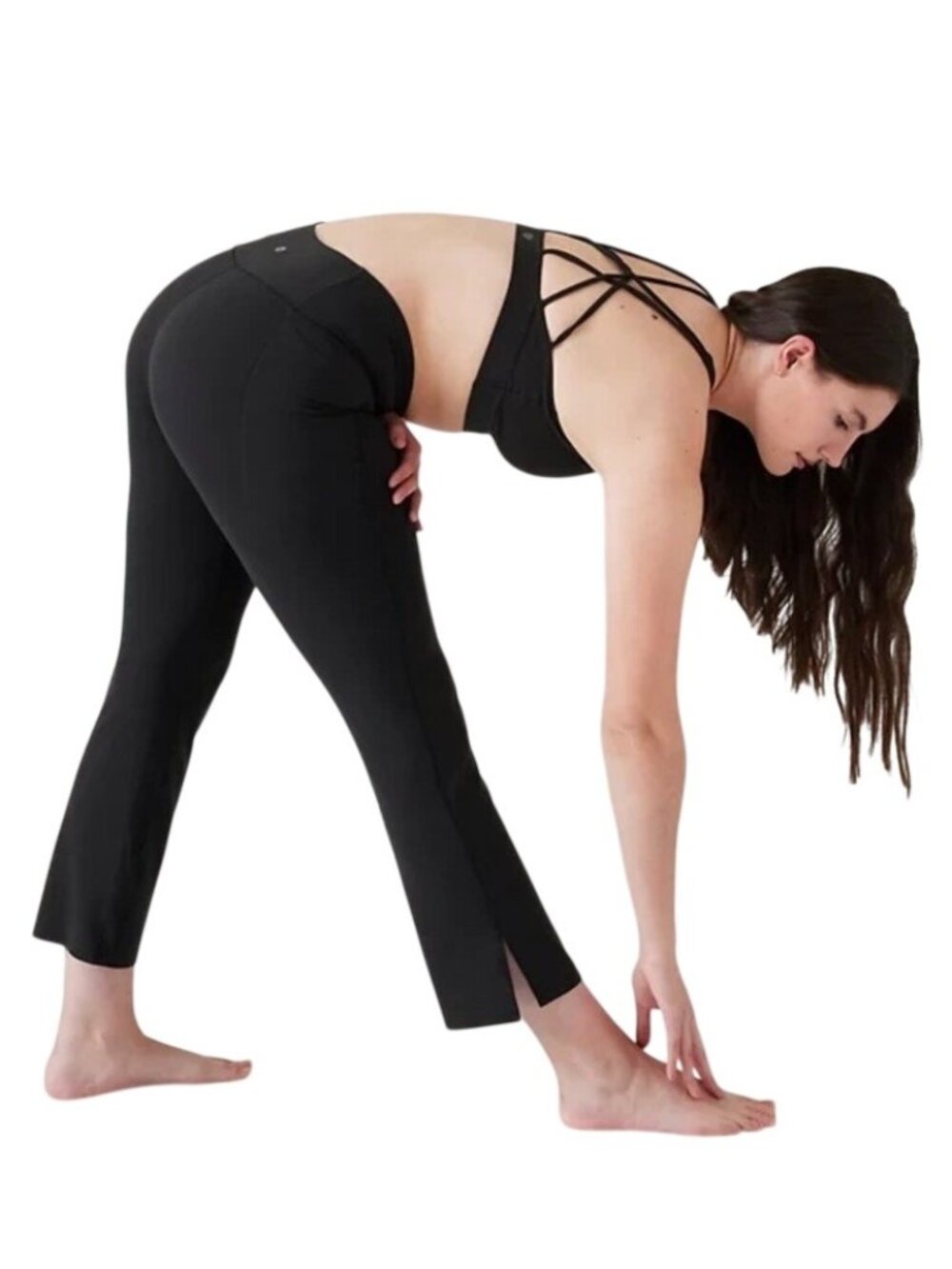 Athleta Transcend Stash Crop Straight Leg Women’s M Black High Rise Yoga Pants